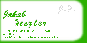 jakab heszler business card